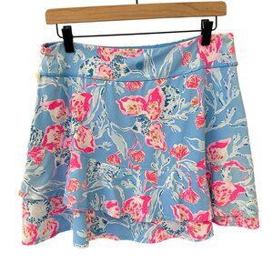Lilly Pulitzer Luxletic Sz Large Romana High Rise Skort BAHAMIAN RHAPSODY $118
